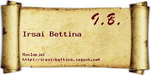 Irsai Bettina névjegykártya